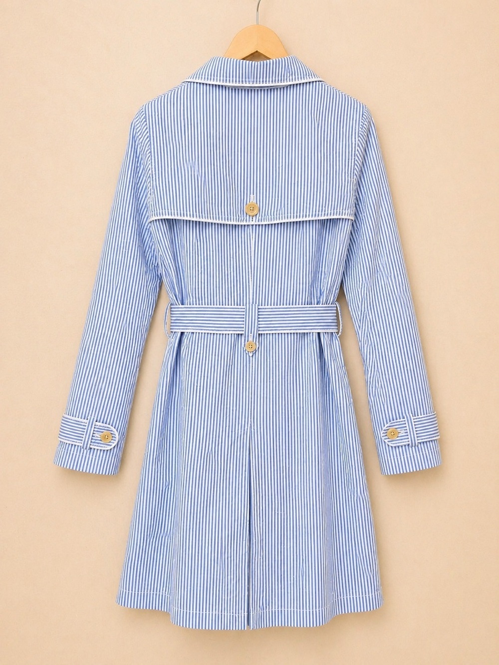 TOMMY HILFIGER Trench Coat Belted Striped Spring Jacket Classic - Picture 3 of 9